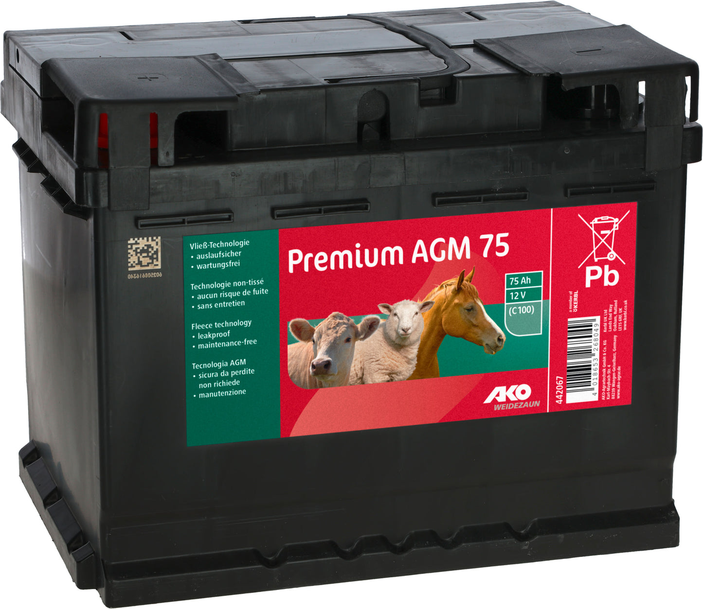 AKO Premium AGM akumul. 75 AH (C100)