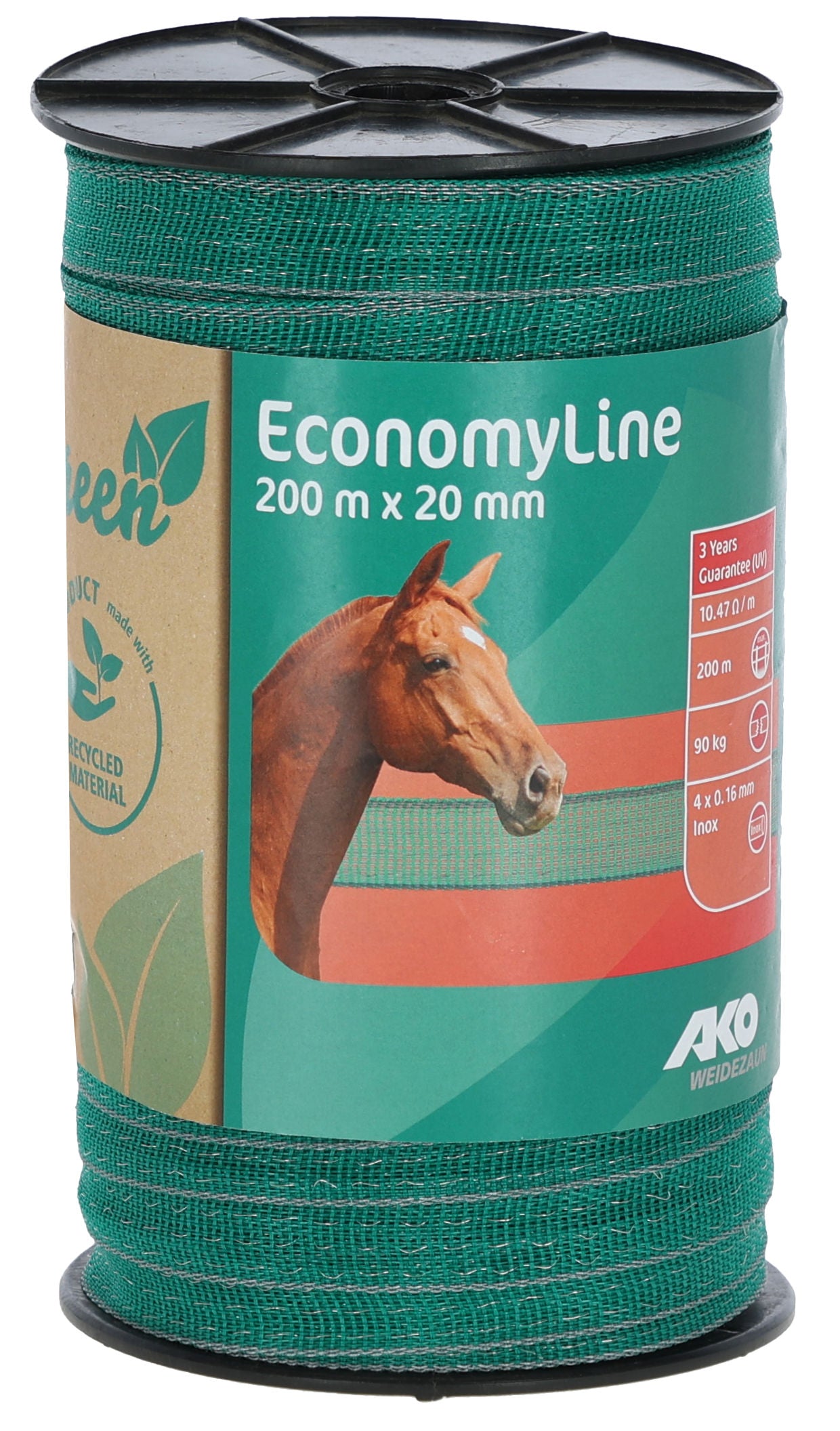 Trak EconomyLine, 200m, 20mm zeleno/siv, 4x0.16mm, recikli.