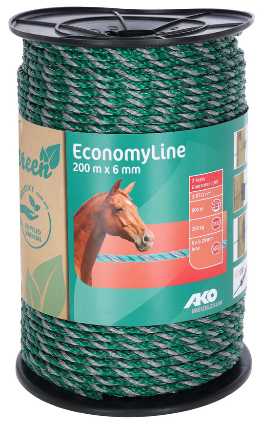 Vrv EconomyLine, 200m, 6mm zeleno/siva, 6x0.2mm, recikli.
