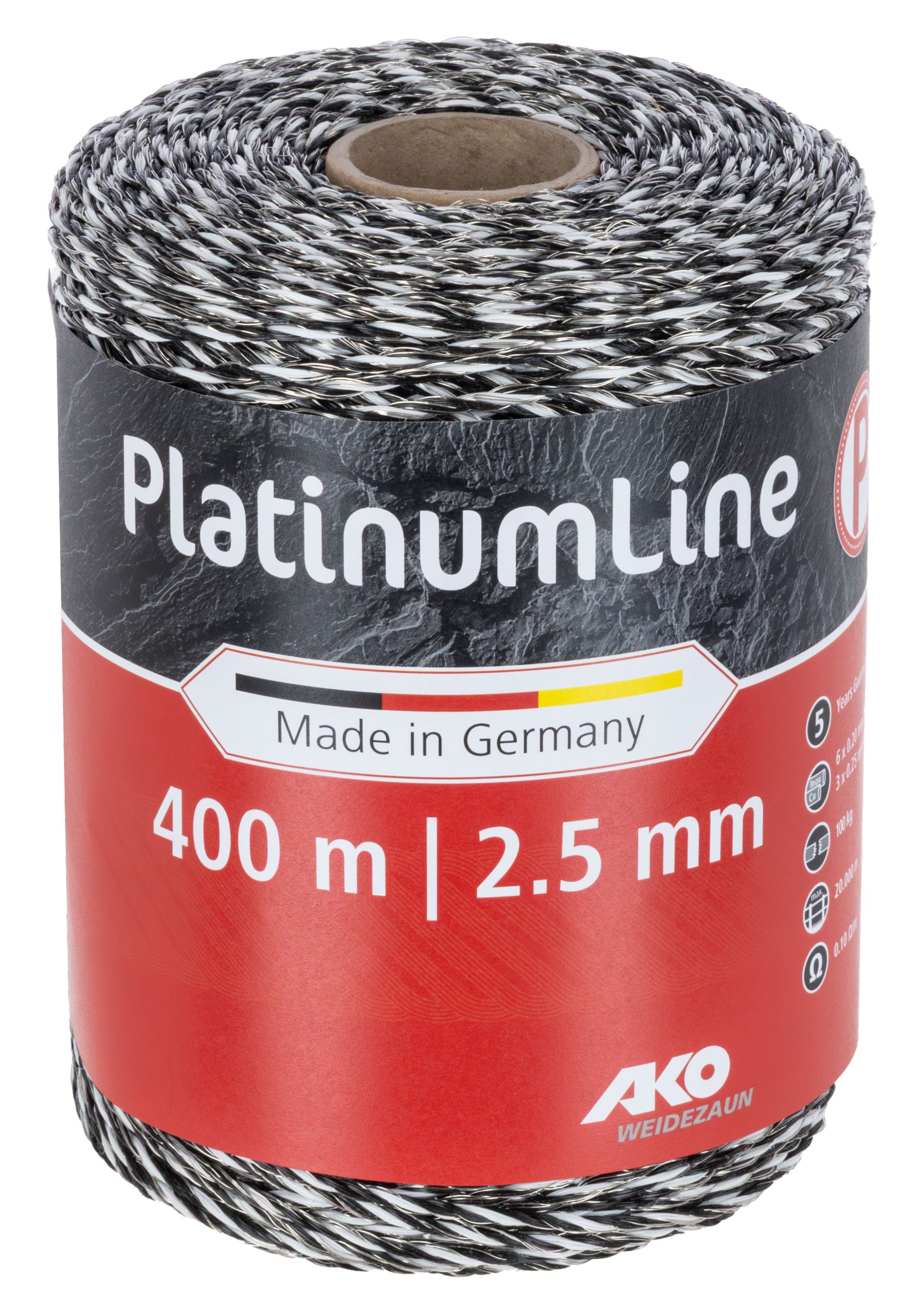 PlatinumLine žica črna/bela, 400 m, 6x 0,20 mm Niro, 3x 0,2