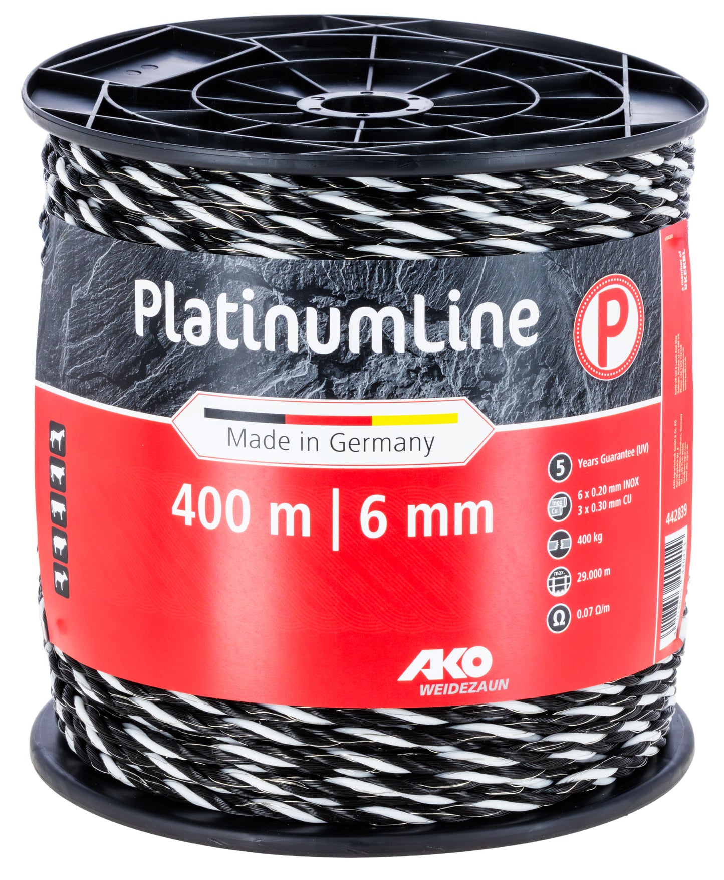 PlatinumLine, vrv, črna/bela, 400 m, 6x 0,20 mm Niro, 3x 0,3