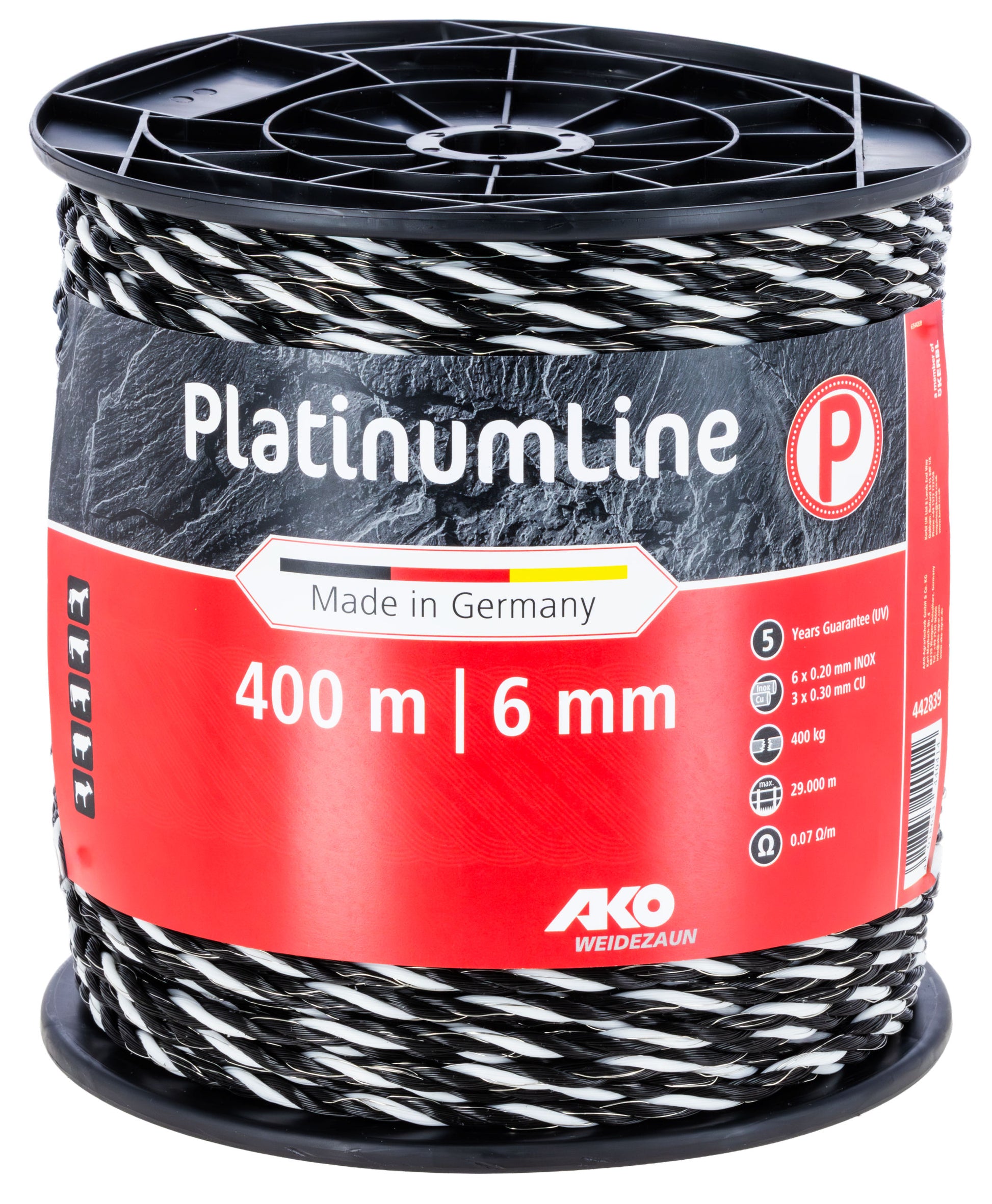 PlatinumLine, vrv, črna/bela, 400 m, 6x 0,20 mm Niro, 3x 0,3