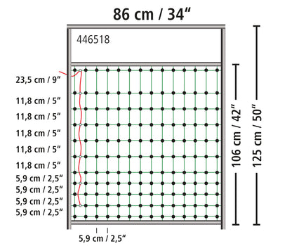 Vrata za mreže elek. ograj, om za mreže višine 95-125cm