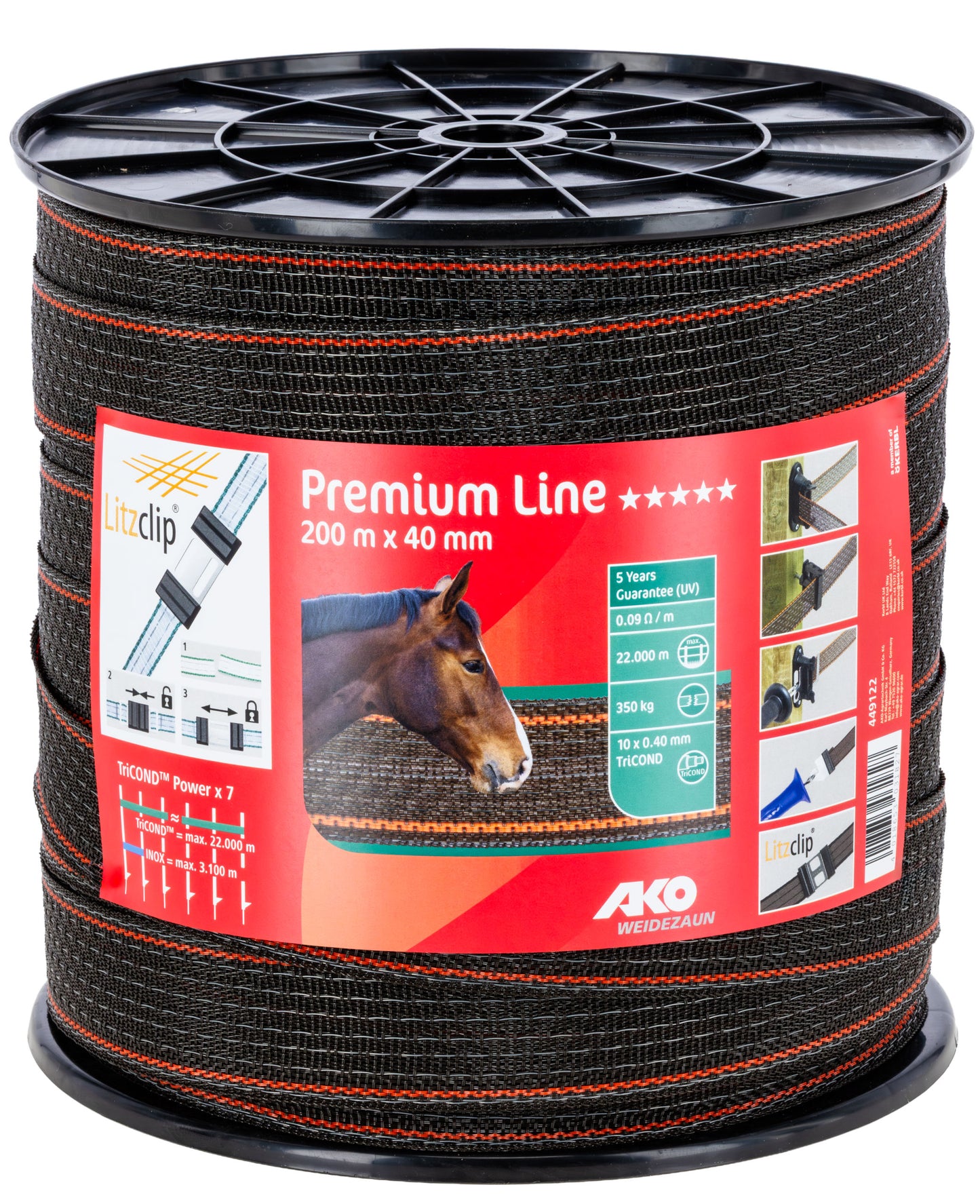 TRAK 40mm PREMIUM Plus oranž/ rjav (350kg) - 200m