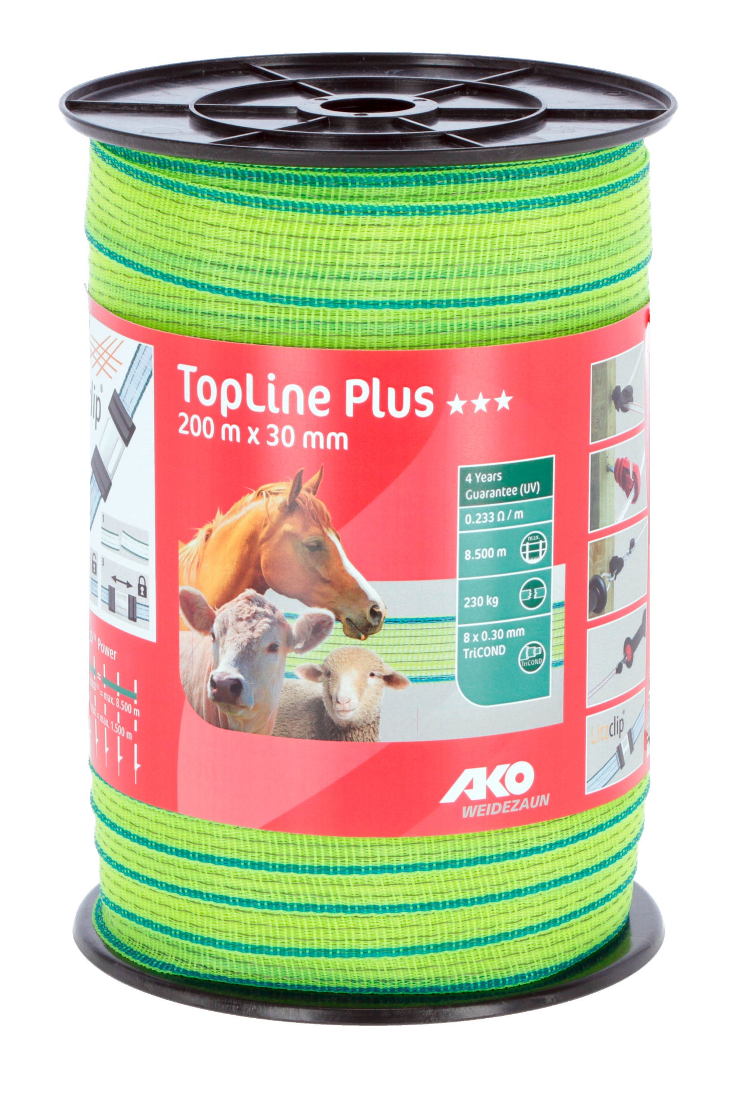 TRAK 30mm TOP Neon rumen/moder (90kg) - 200m