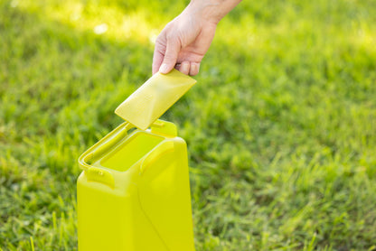 3,5-litrska zelena krmilnica z pravokotna, plastična