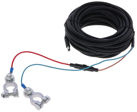 Baterijski kabel z jack vticem +/– vij. sponke, 8 m