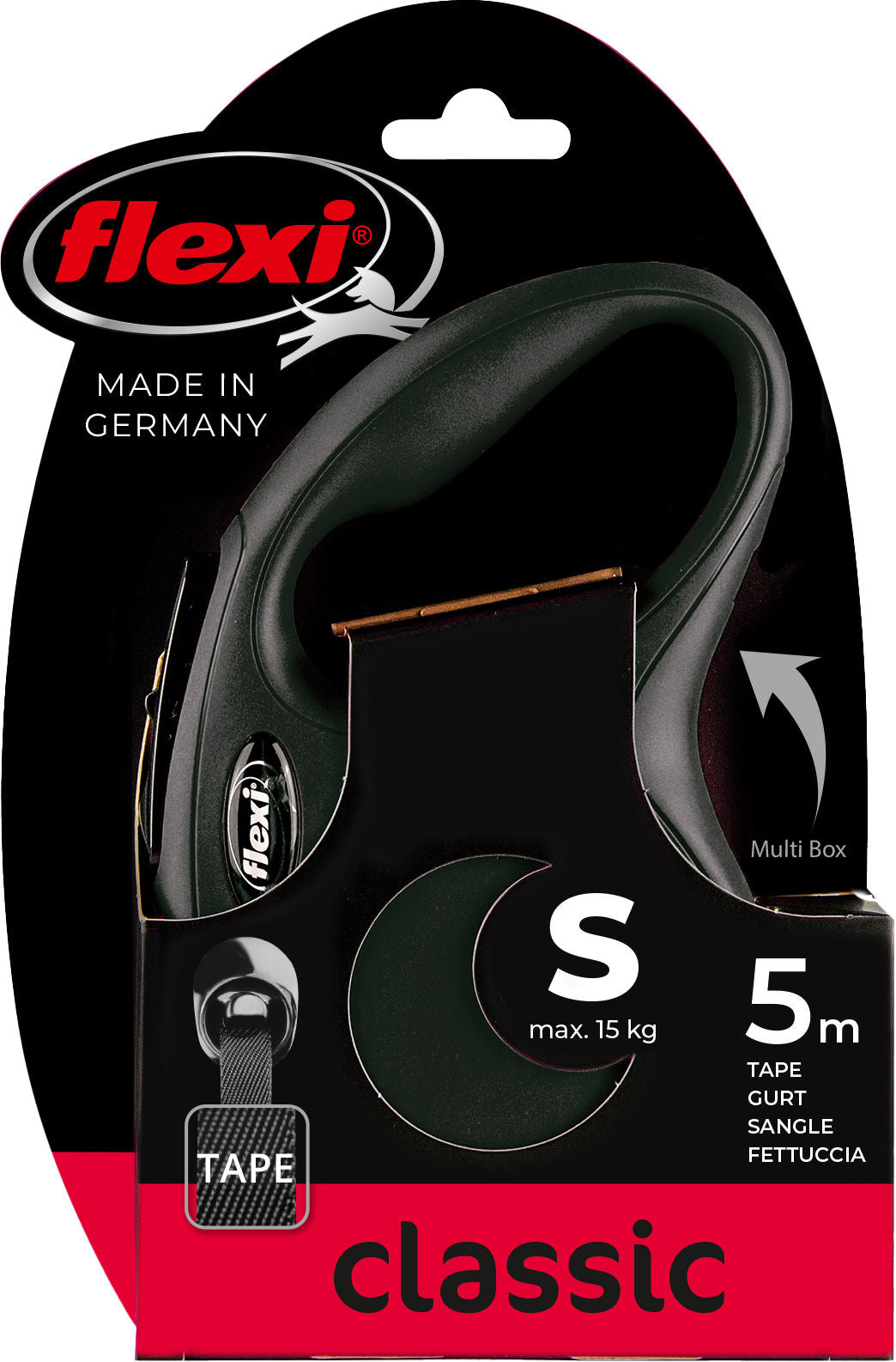 POVODEC Flexi Classic-Tape S 5m/15kg - crn