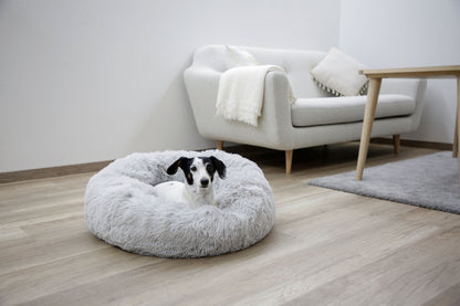 Postelja Cuddle Bed Fluffy svetlo siva, Ø60cmx18cm