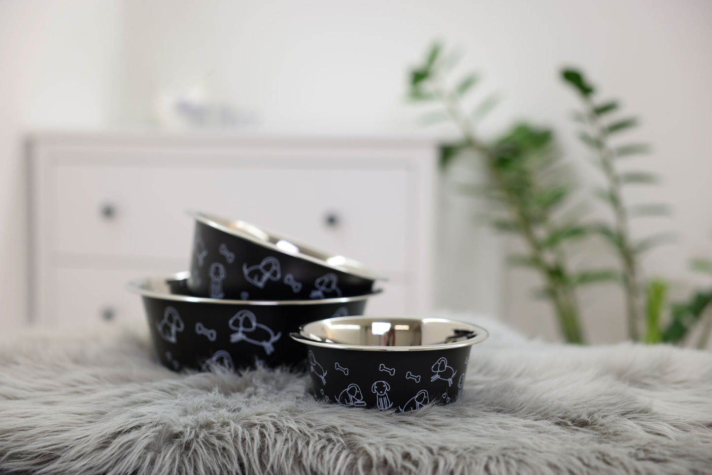 Posoda iz nerjavnega jekla pri črna z motivom
