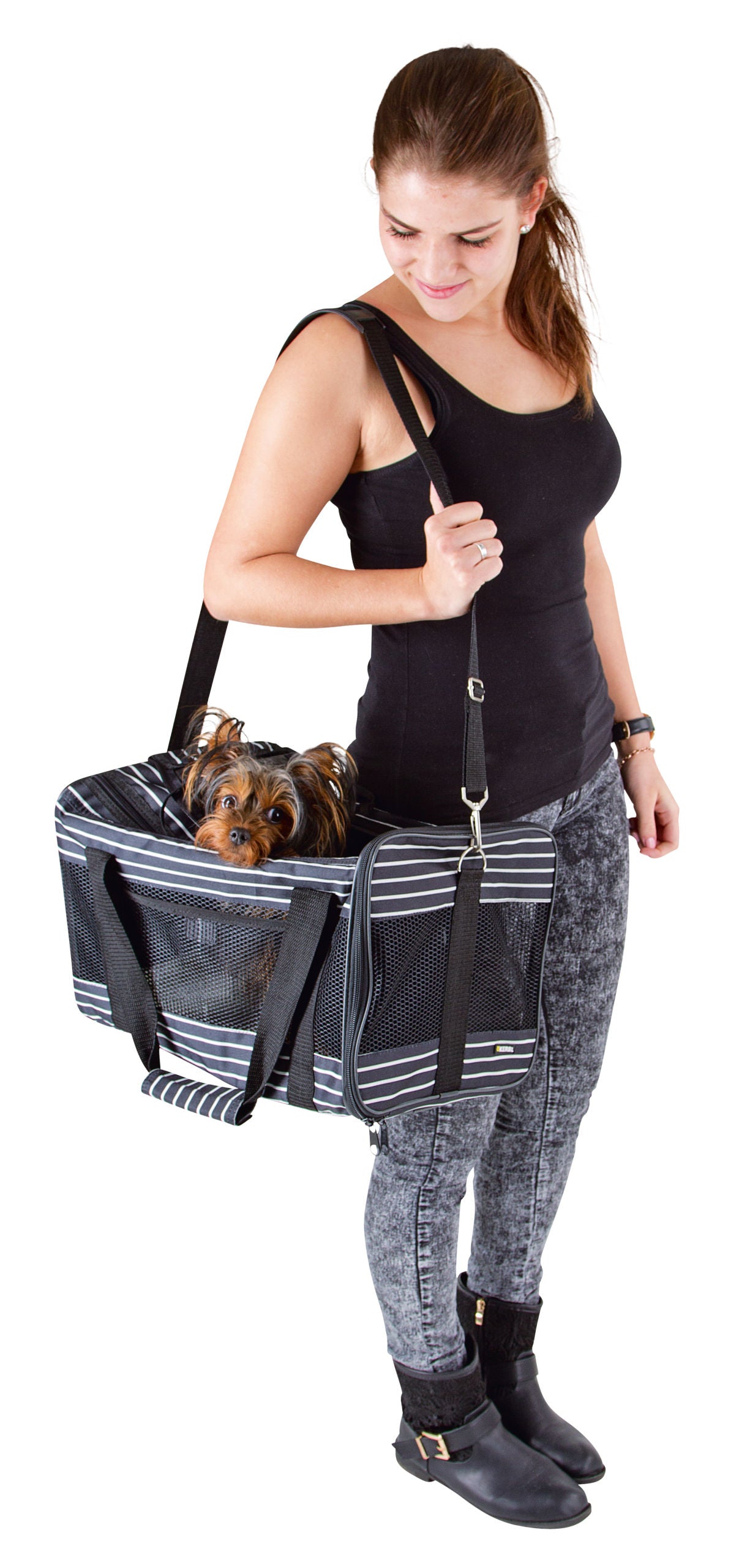 TORBA Cuba crna/bela - 40x26x28 cm
