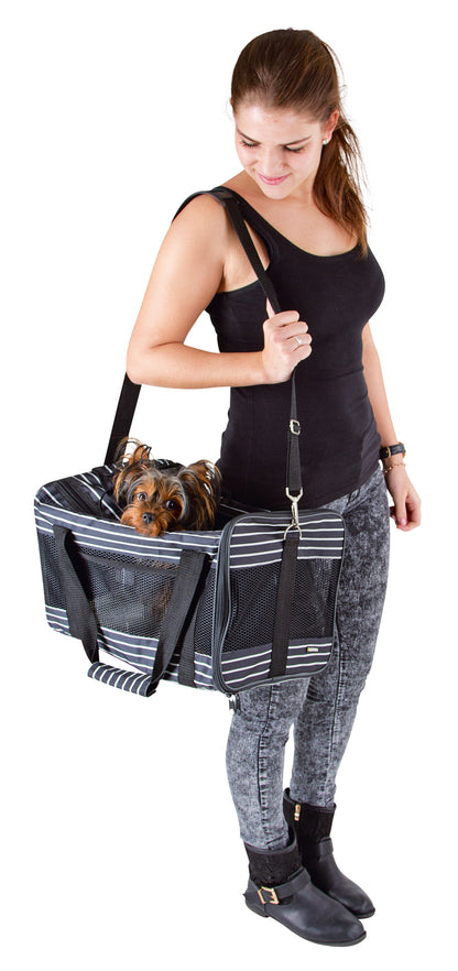 TORBA Cuba crna/bela - 40x26x28 cm