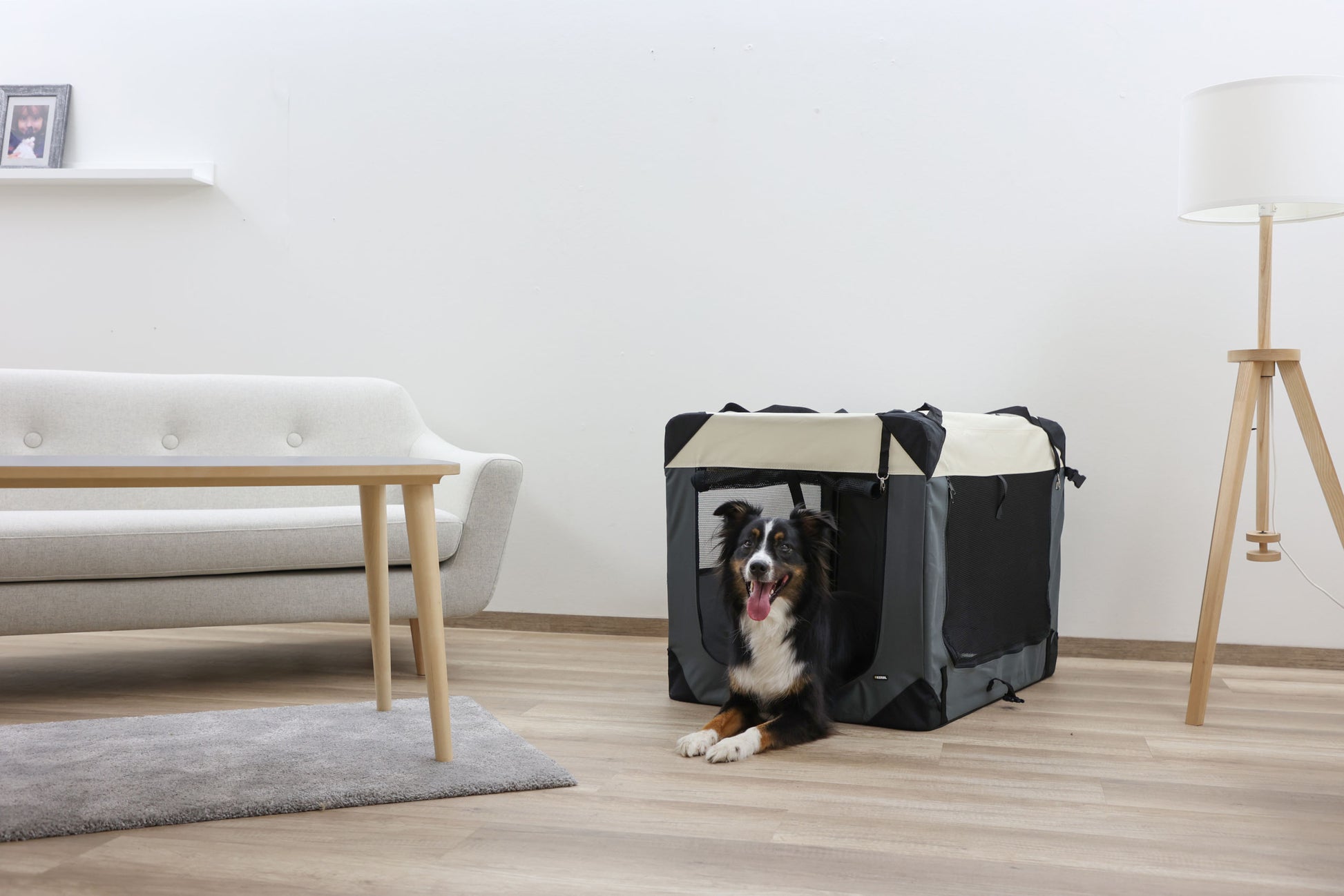 TRANSPORTNI box Journey siva/bež - 92x65x66cm
