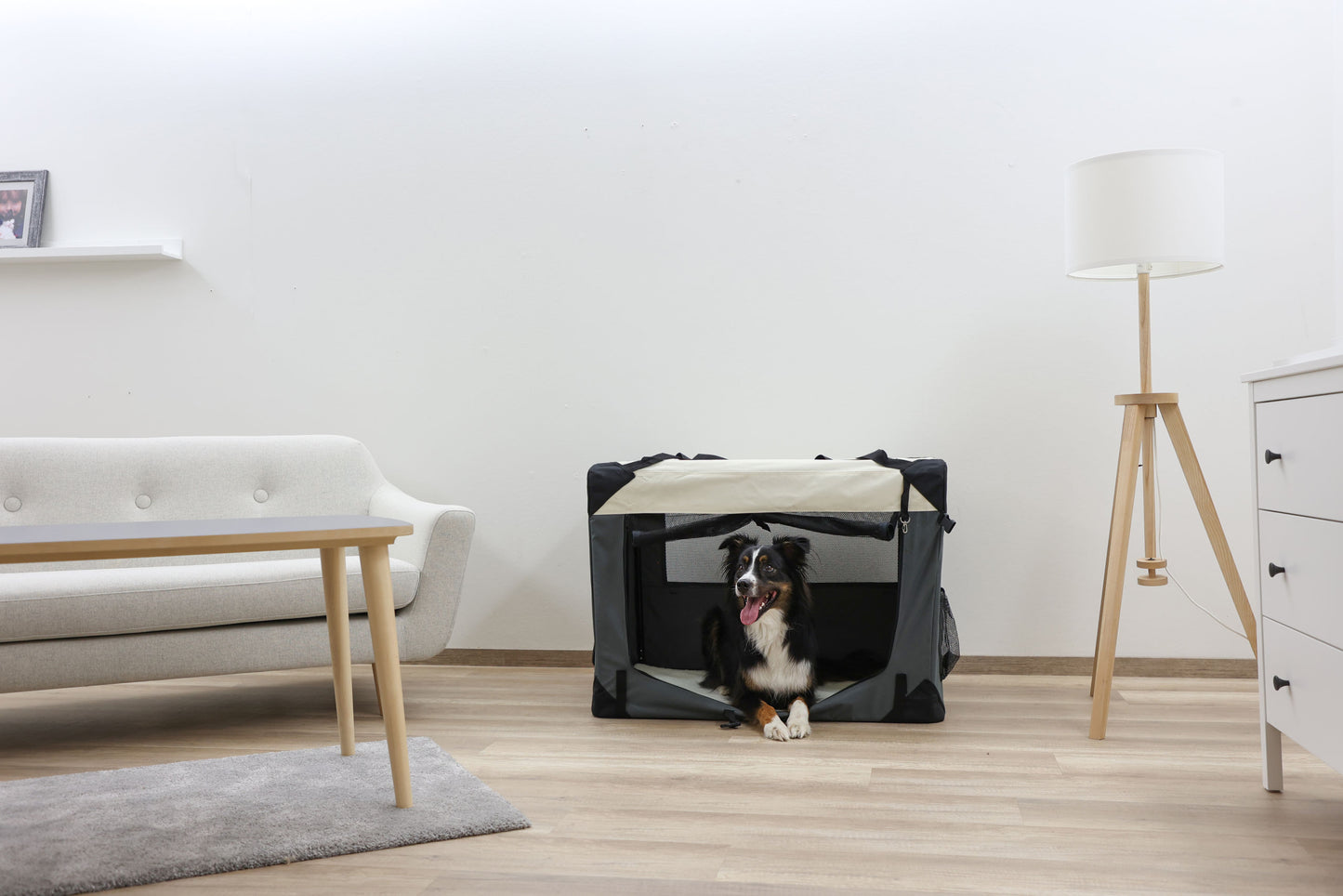 TRANSPORTNI box Journey siva/bež - 92x65x66cm