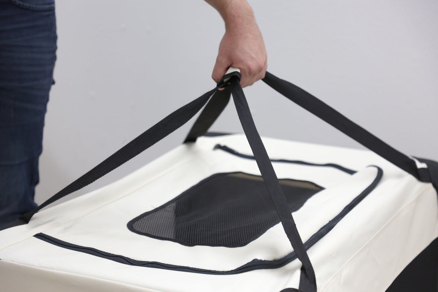 TRANSPORTNI box Journey siva/bež - 92x65x66cm
