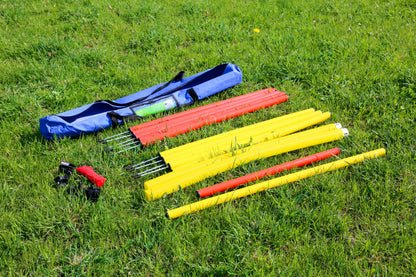 AGILITY spretnostni komplet za psa - rumen/rdec