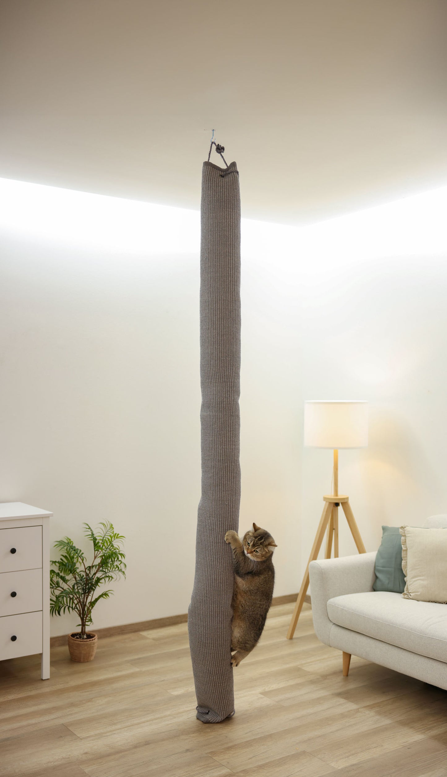 Plezalna vreča Climber za mačke, siva, 16x16x240 cm