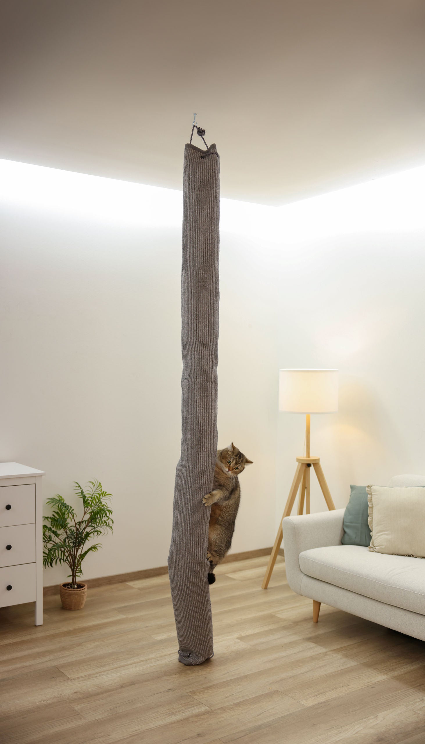 Plezalna vreča Climber za mačke, siva, 16x16x240 cm