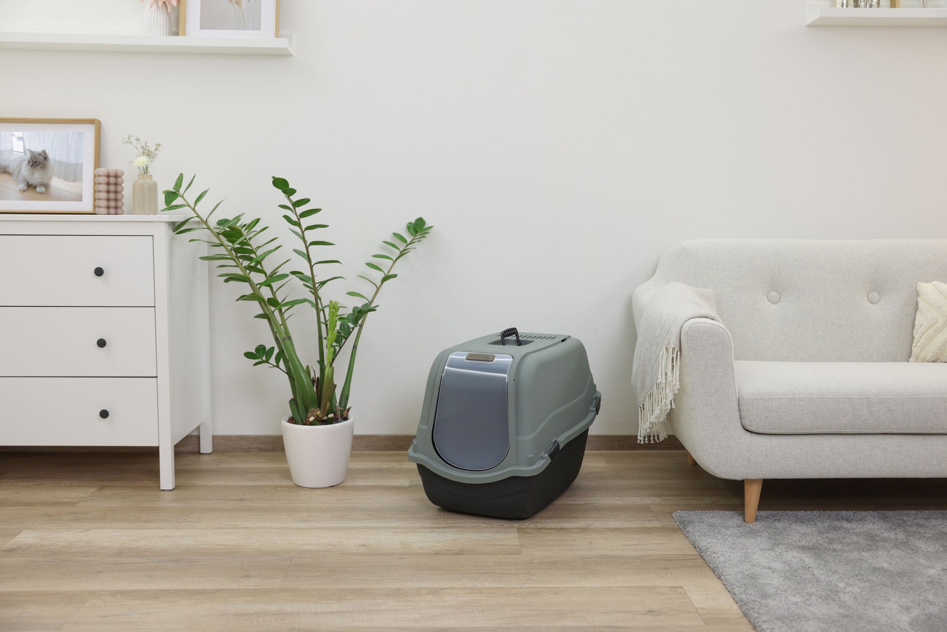 Macje stranišce Emma Eco XL 65x44x46, crno/zelenosivo
