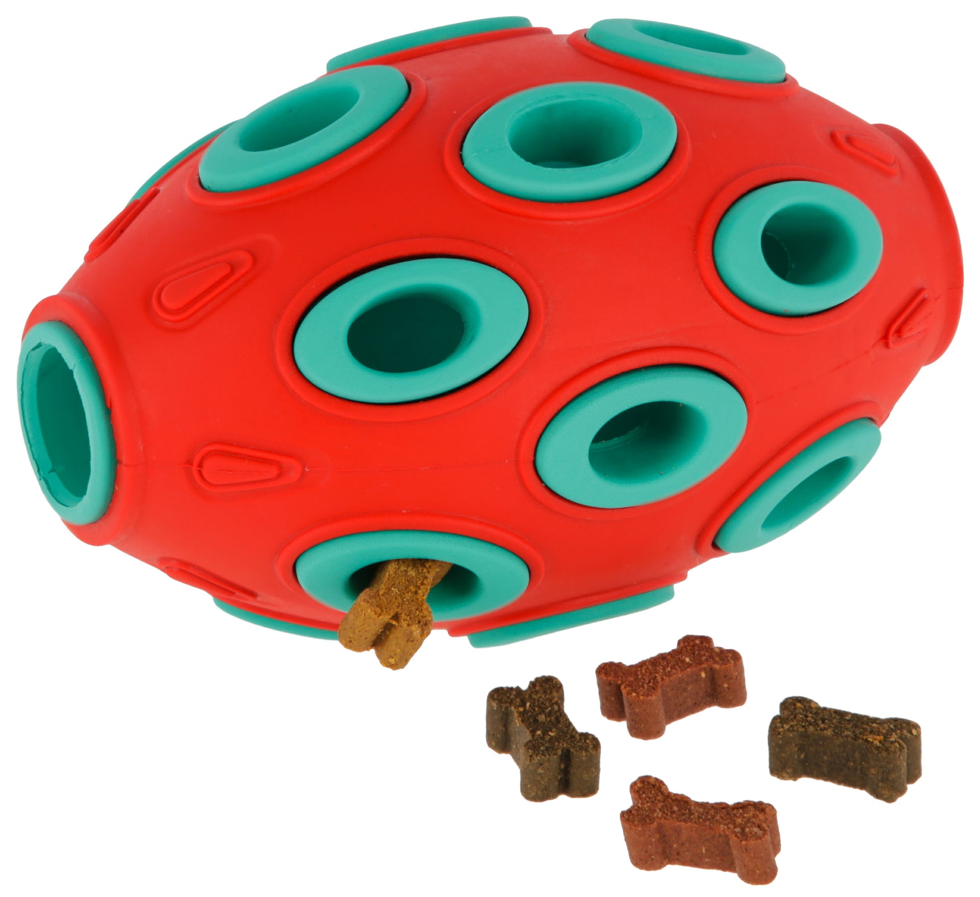 Rugby ToyFastic, polnilna, rdeca/turkizna, 12 x 7,5 cm