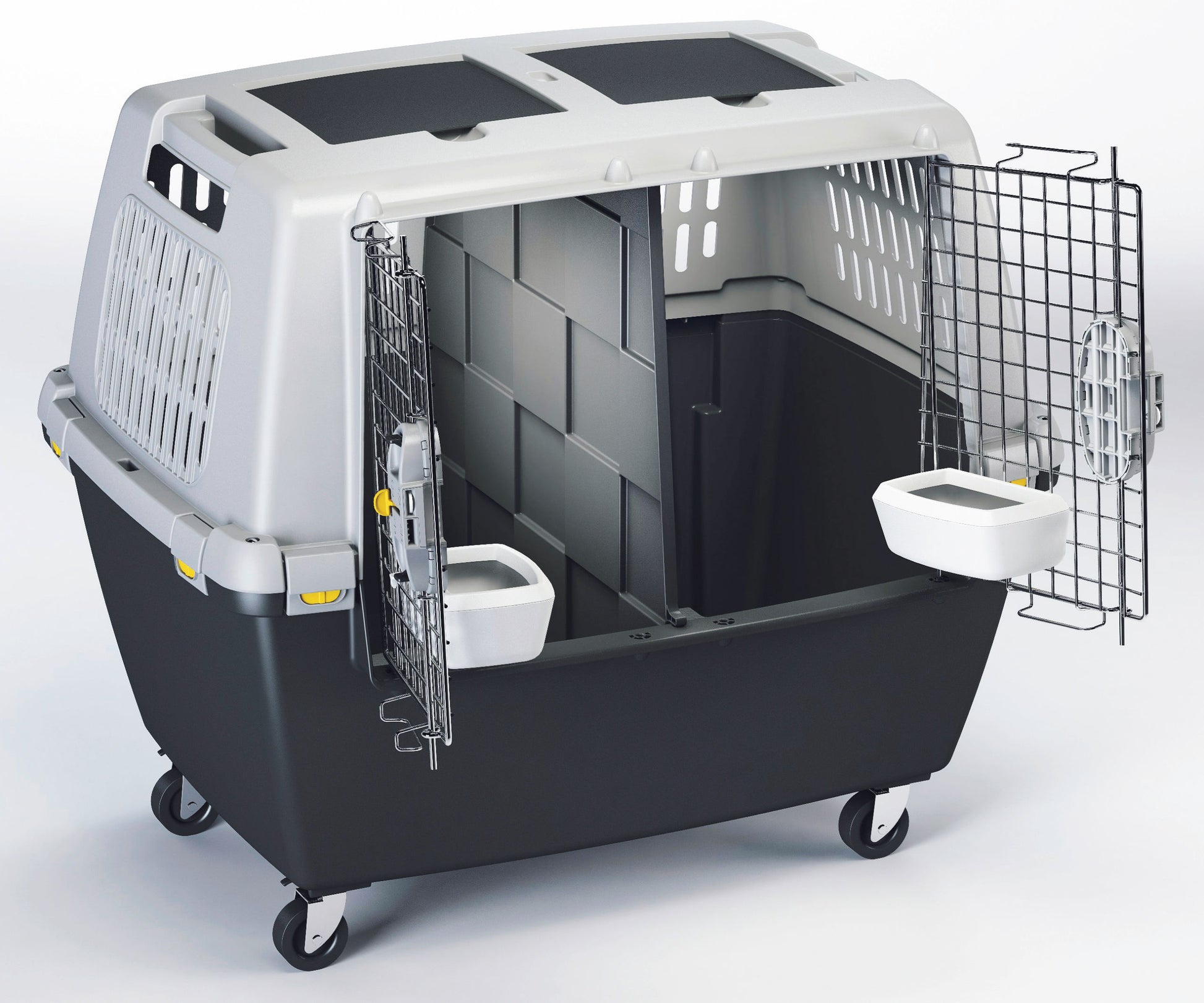 TRANSPORTNI box Gulliver Mega siv/crn - 80x58x62cm
