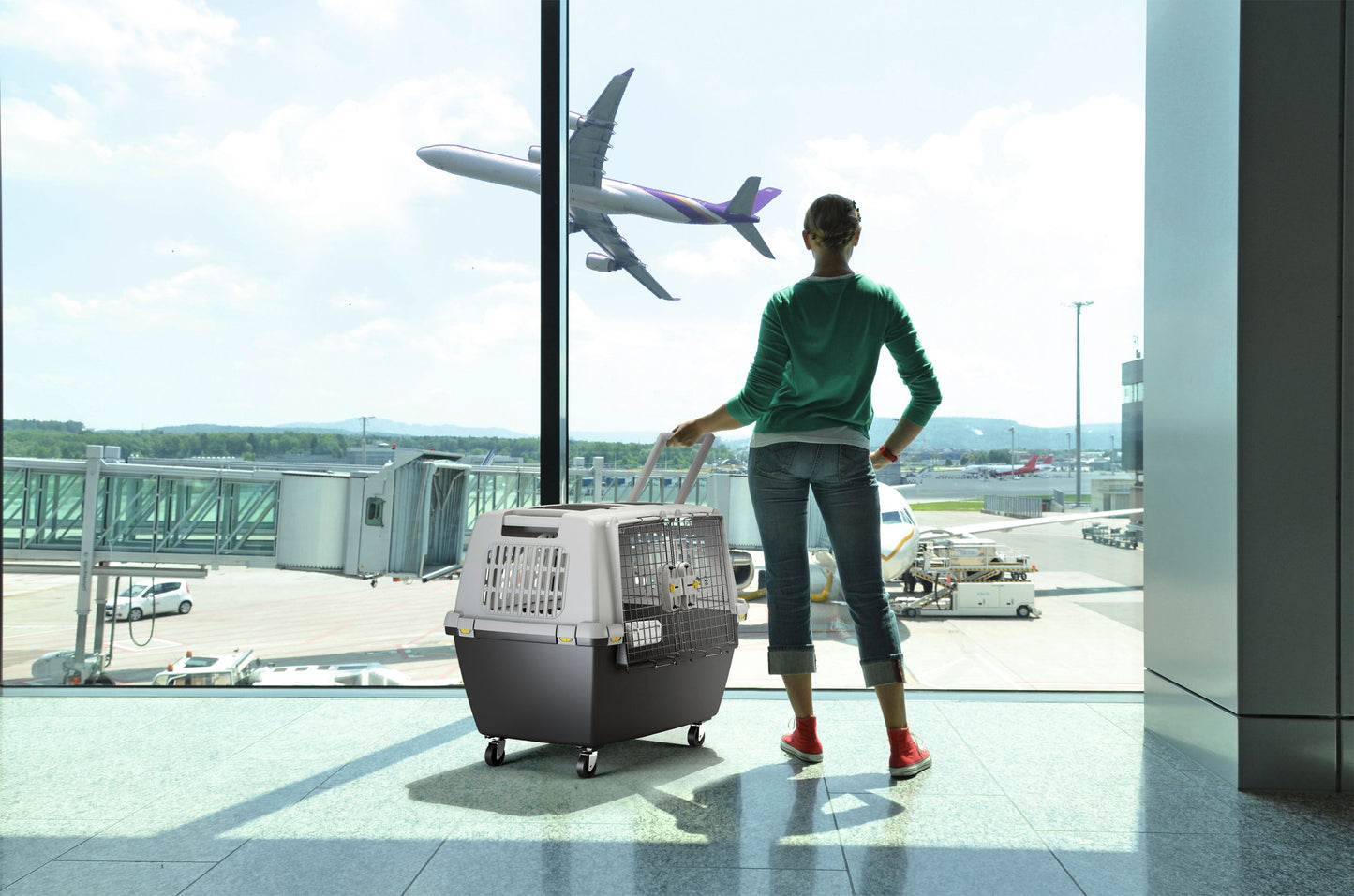 TRANSPORTNI box Gulliver Mega siv/crn - 80x58x62cm