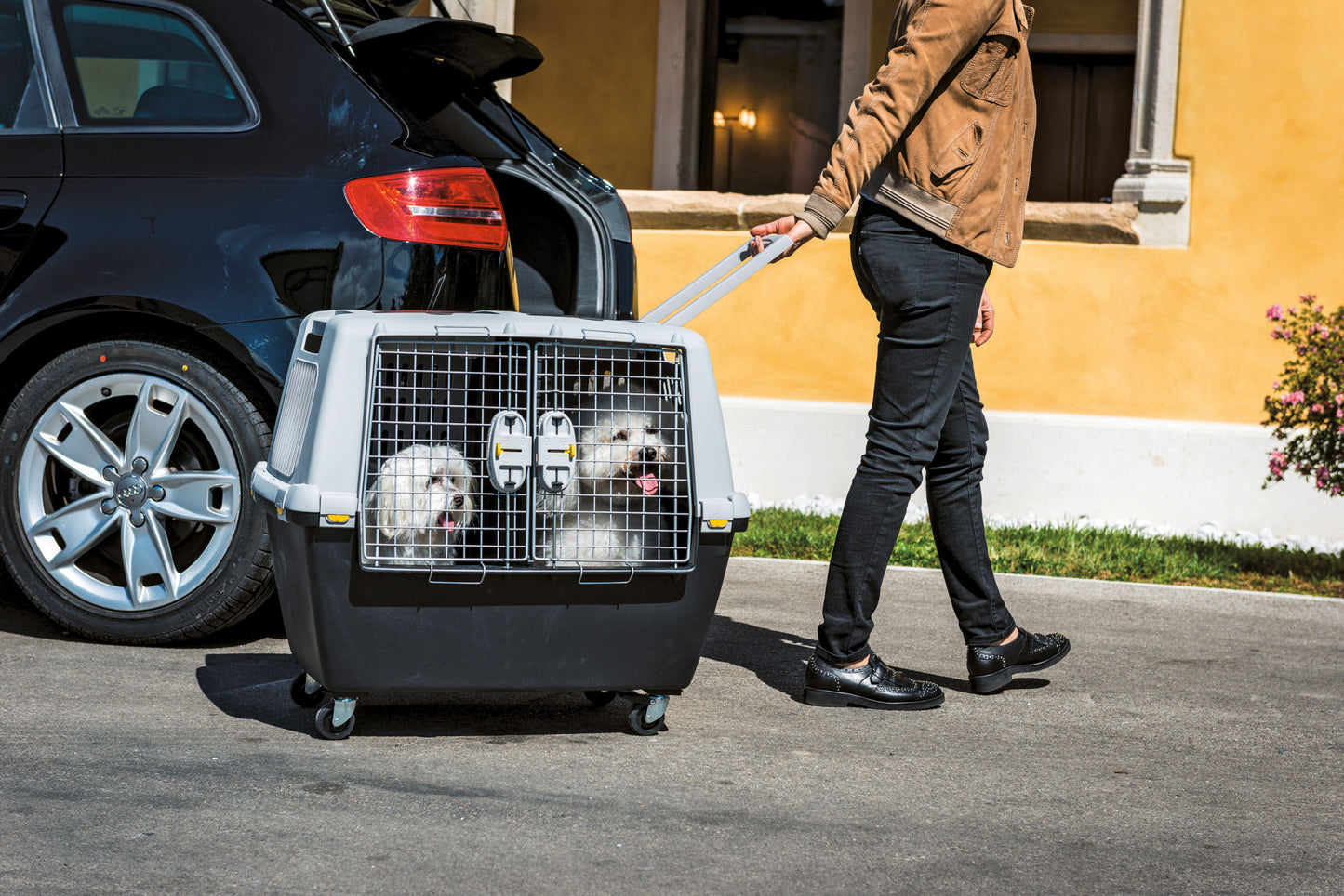 TRANSPORTNI box Gulliver Mega siv/crn - 80x58x62cm
