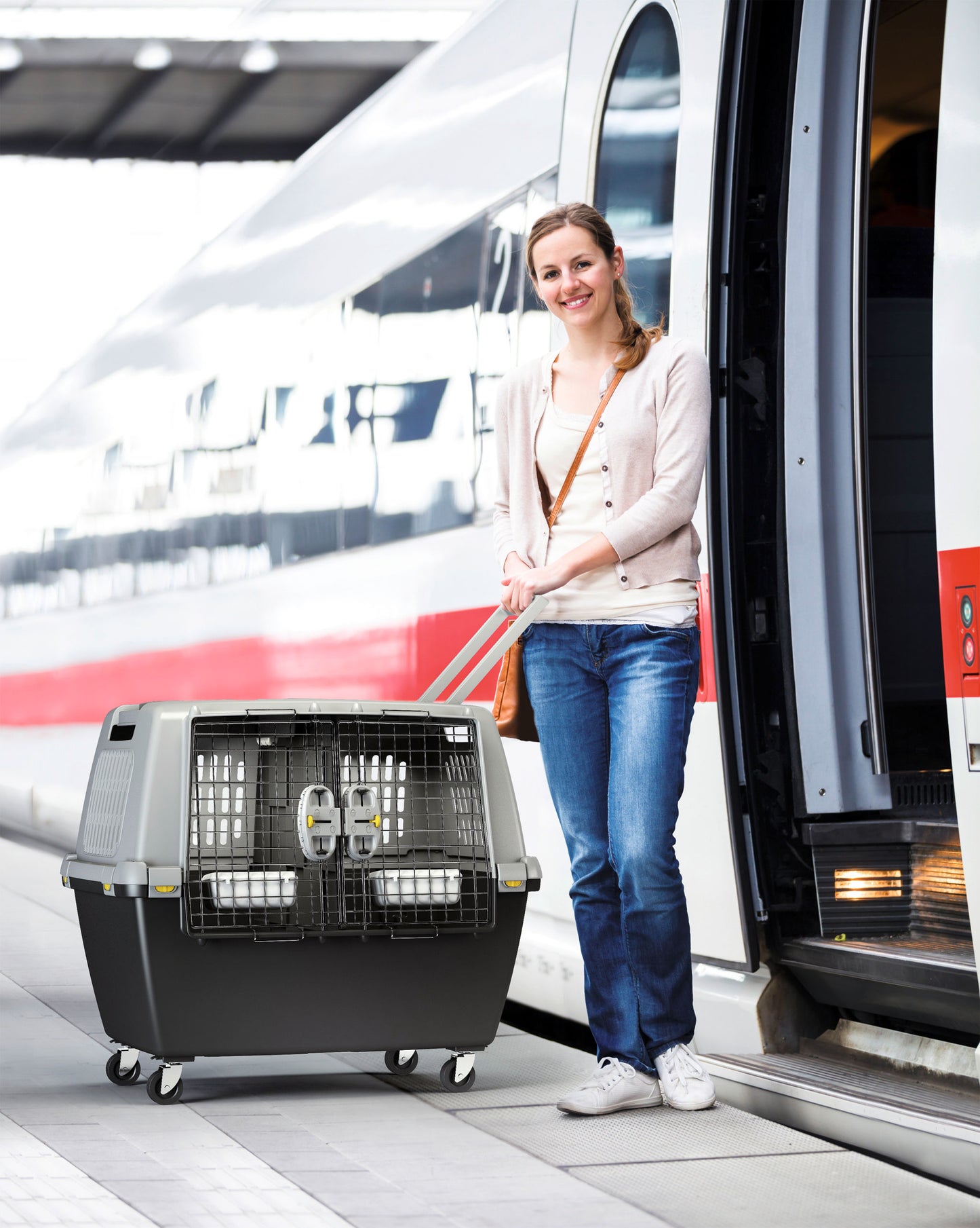 TRANSPORTNI box Gulliver Mega siv/crn - 80x58x62cm