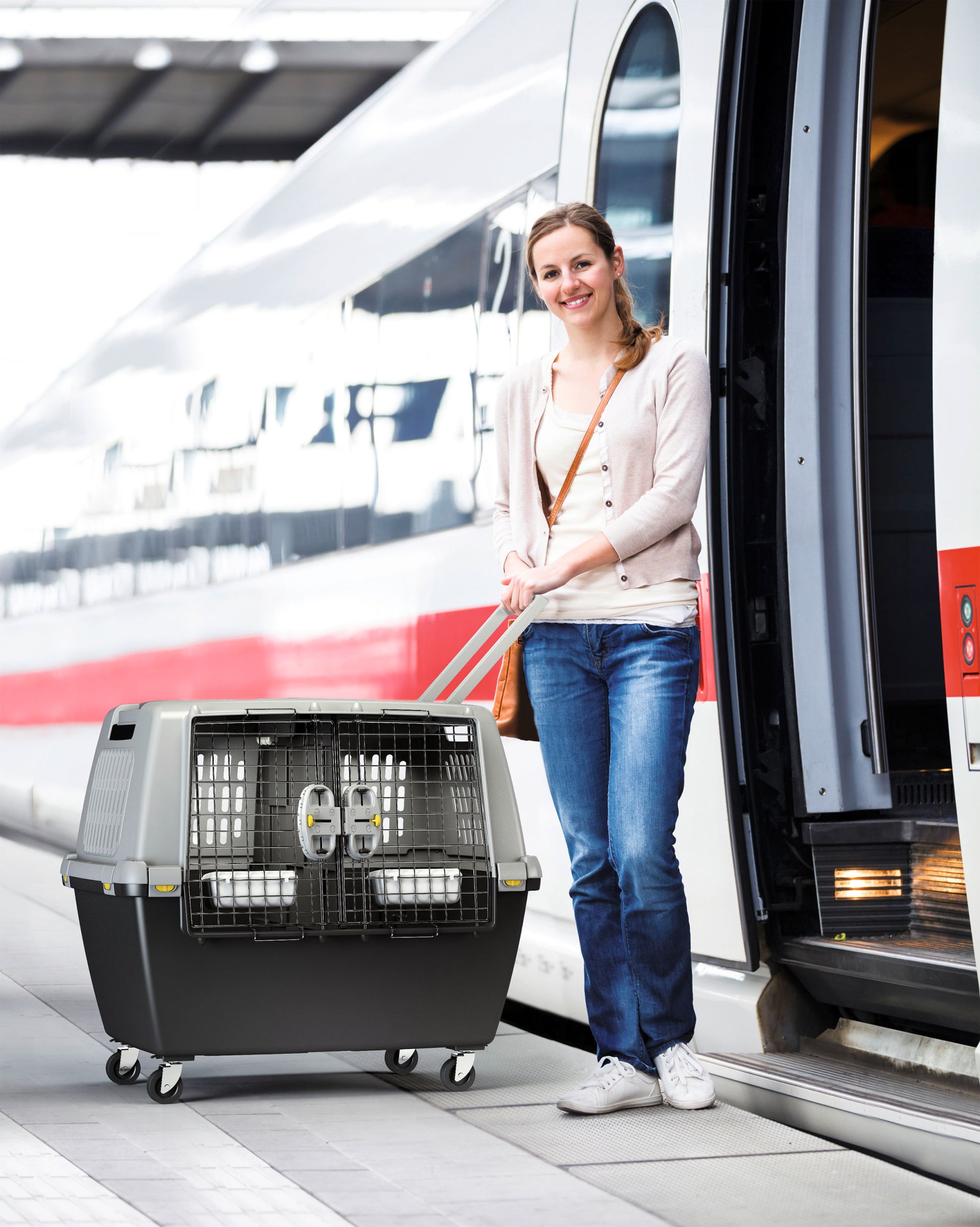 TRANSPORTNI box Gulliver Mega siv/crn - 80x58x62cm