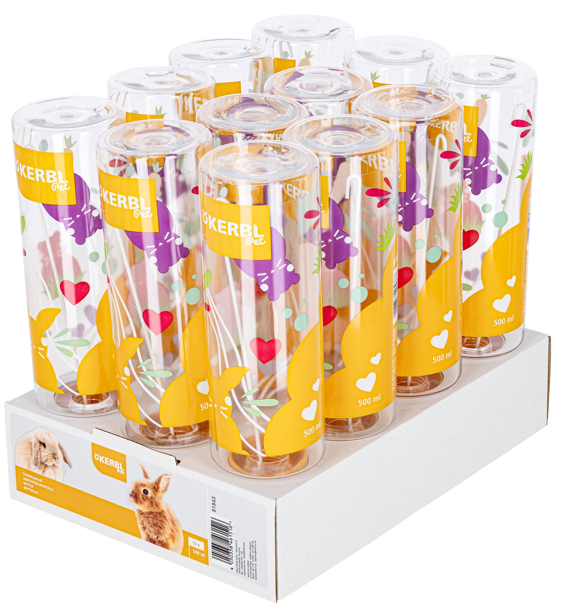 pitno steklenico Kerbl Pet 500 oranžna