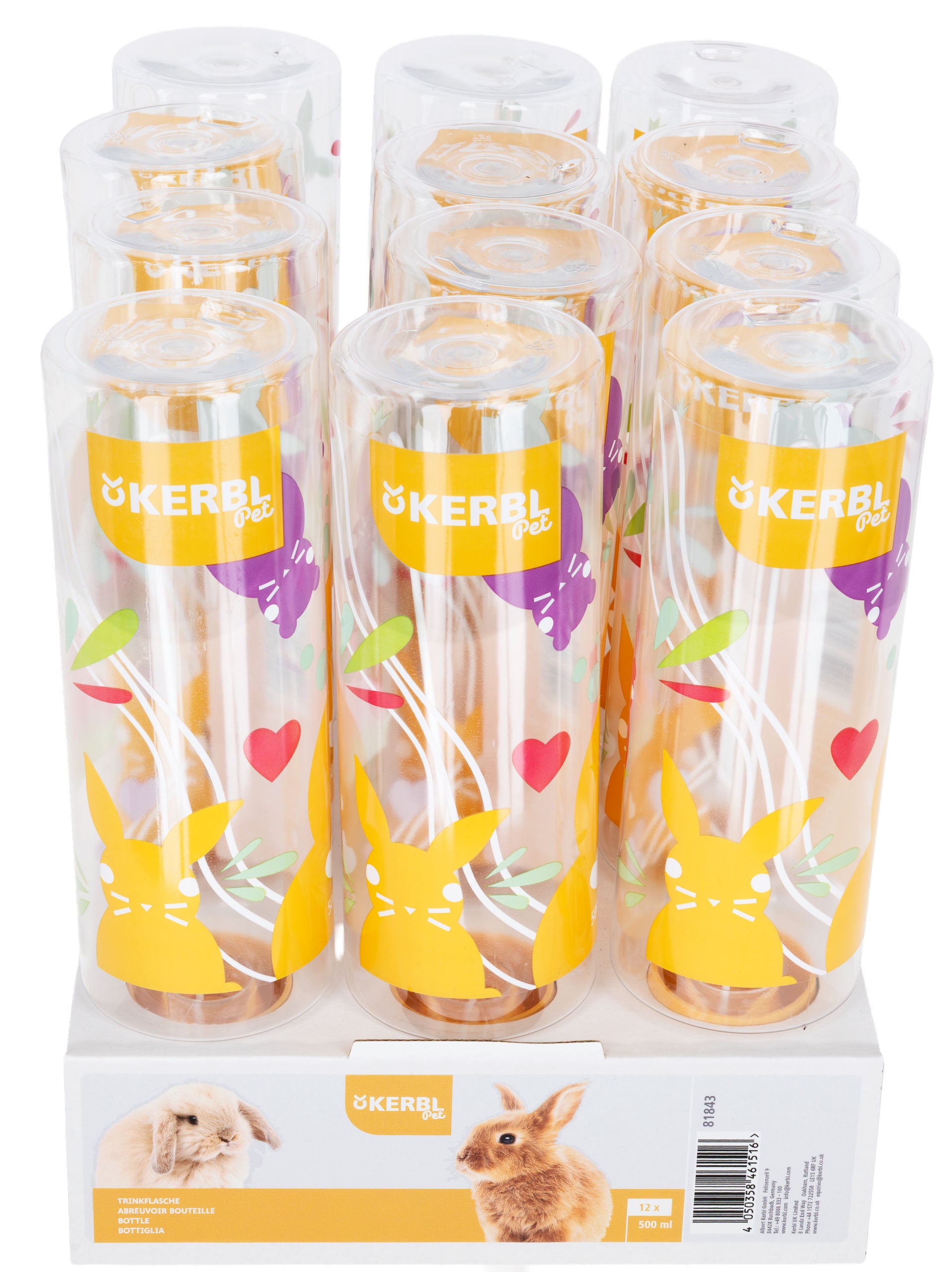 pitno steklenico Kerbl Pet 500 oranžna