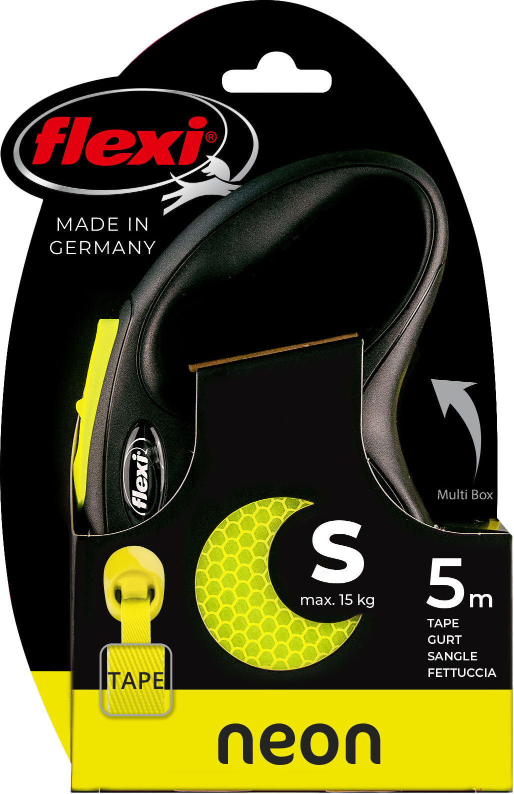 flexi Neon S trak 5 m, max 15 kg