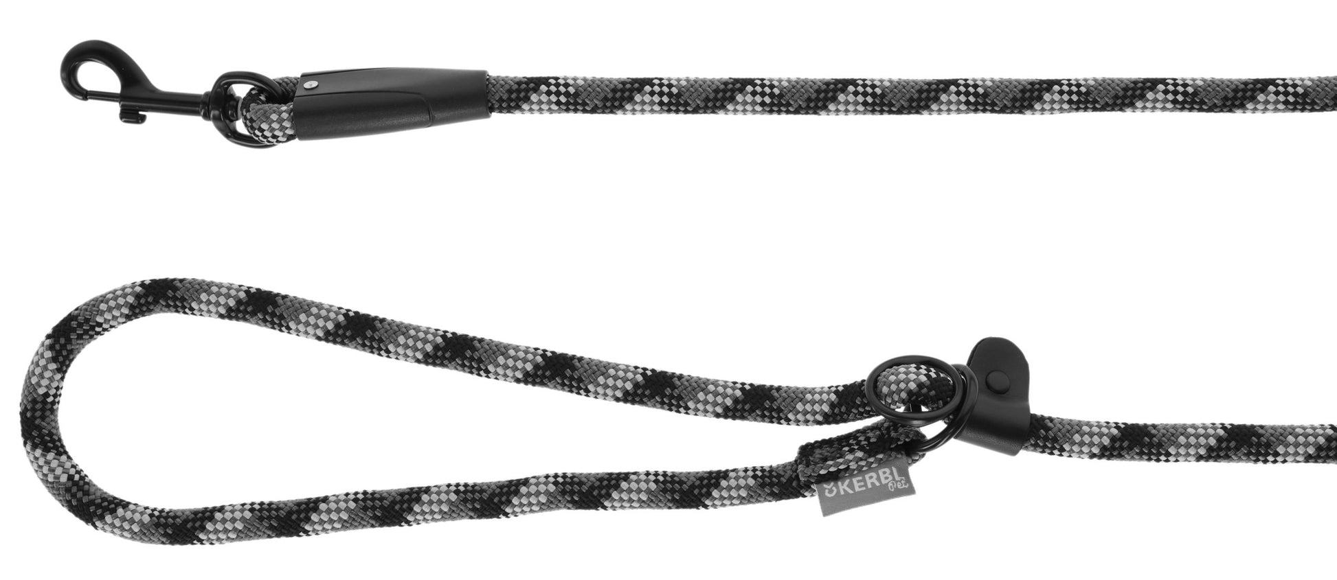 Fitty povodec, sivo/črn, 12 mm x 200 cm